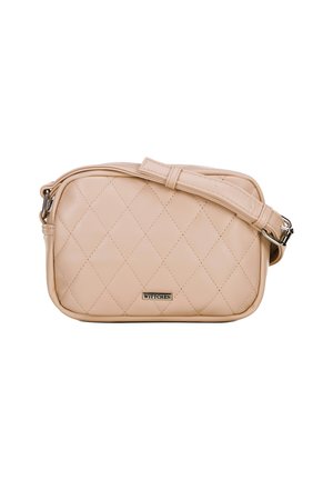 Borsa a tracolla beige trapuntata realizzata in materiale sintetico, con zip in tonalità argento e spallaccio regolabile. Logo WITTCHEN visibile.