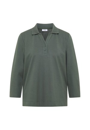 Cecil, 3/4-SLEEVE POLO SHIRT WITH BUTTON DETAIL - Polo - dried olive green