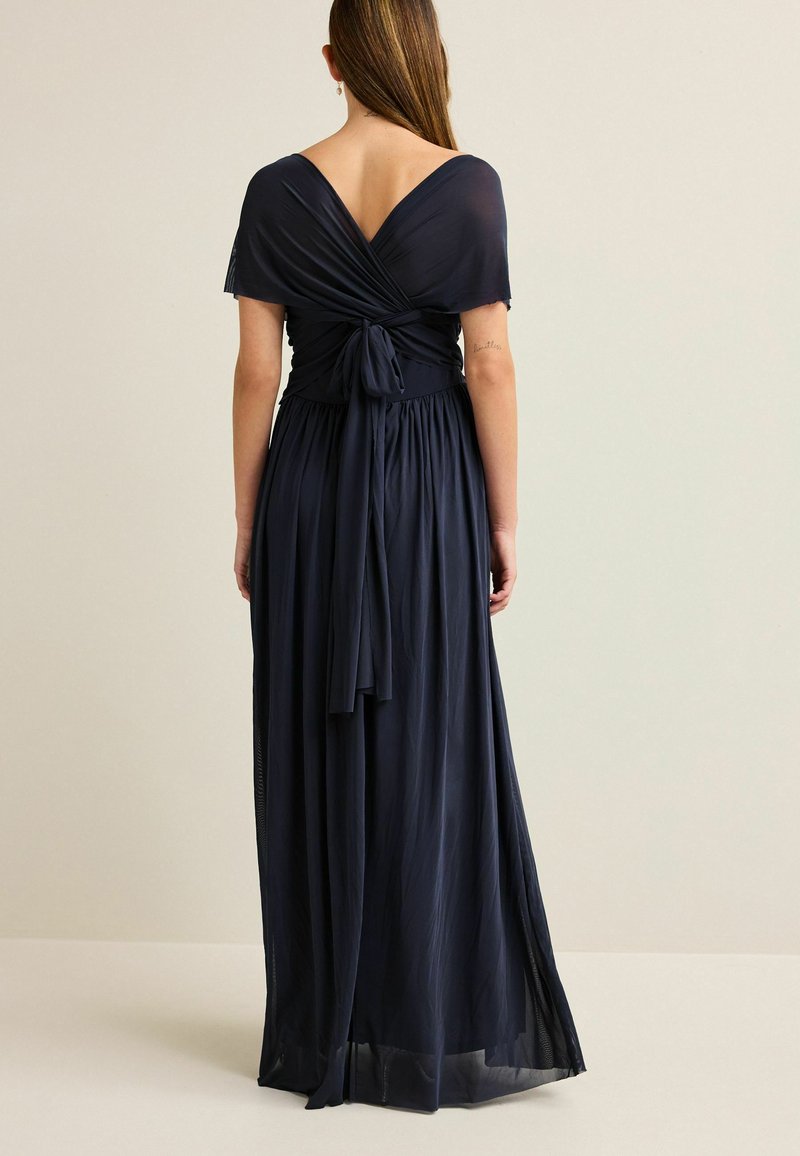 navy blue multiway bridesmaid dress Wedtrend Dark Navy A-Line Halter Floor-Length Chiffon Junior Bridesmaid  Dress Wedding Party Dress  WEDTREND