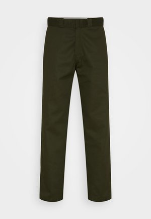 WORK - Kalhoty - olive green