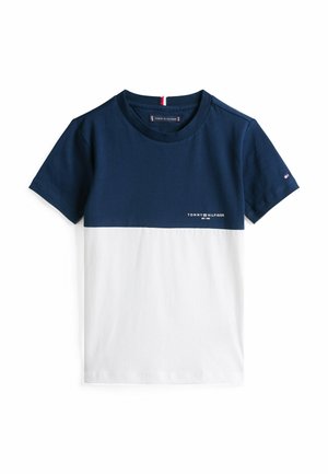 COLOUR-BLOCKED CREW NECK - T-shirts print - dark night navy white