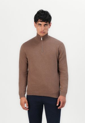 TROYER - Pullover - dark taupe melange