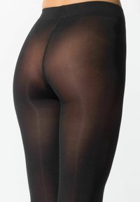 Czarne, nieprzezroczyste legginsy o gładkiej fakturze i wysokim pasie, ściśle dopasowane, o smukłym kroju bez widocznych wzorów.