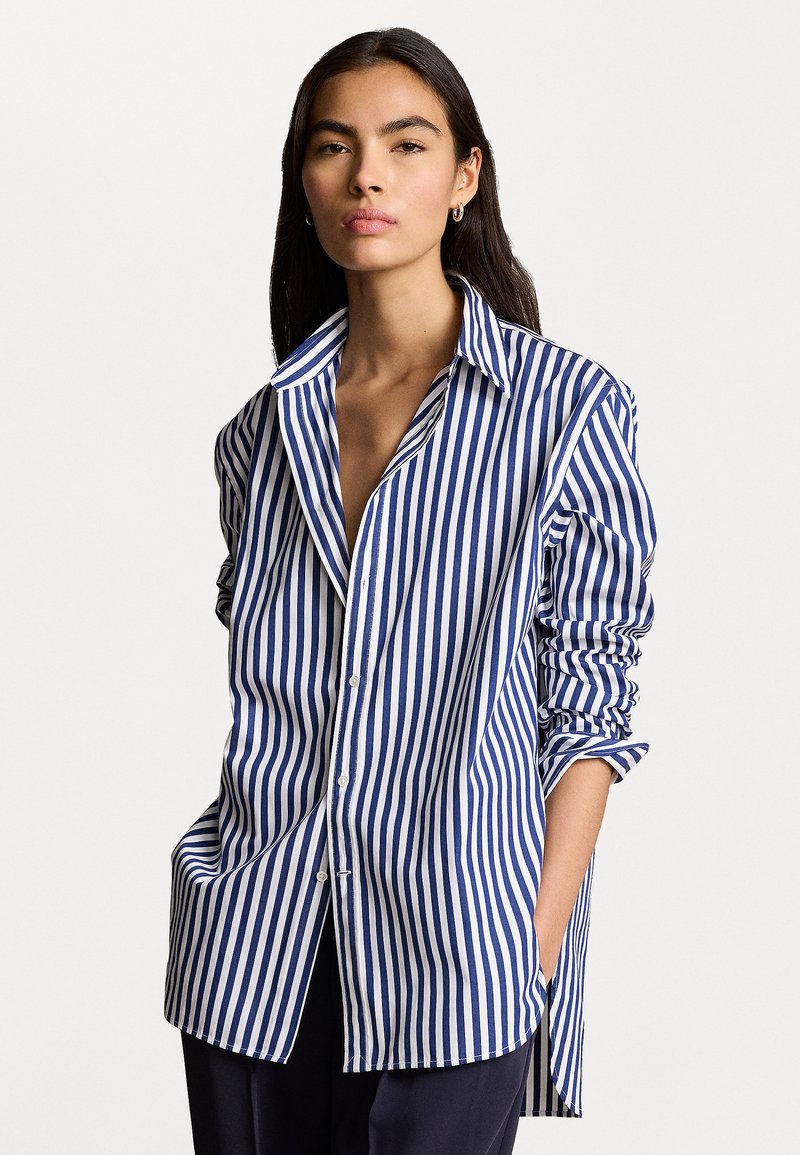Unison Relaxed Stripe Shirt In Black Ecru