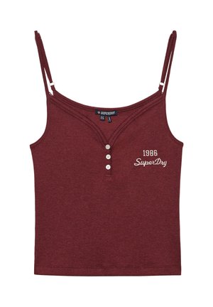 Superdry & Co, SUPERDRY ATHLETIC ESSENTIALS BUTTON DOWN CAMI TOP.. - Top - port red marl