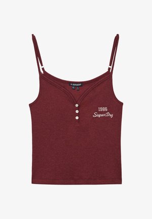 Superdry & Co, SUPERDRY ATHLETIC ESSENTIALS BUTTON DOWN CAMI TOP.. - Top - port red marl