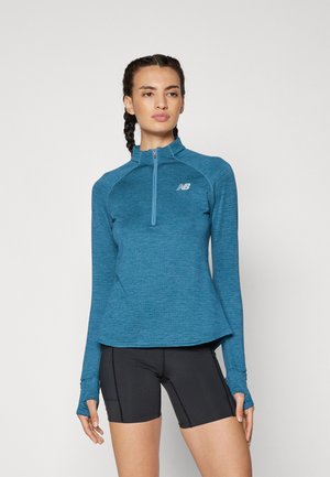 New Balance ATHLETICS GRID 1/2 ZIP - Langarmshirt - terrarium heather