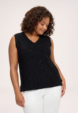 Fiorella Rubino, TOP IN MAGLIA CON MICRO PAILLETTES - Top - nero