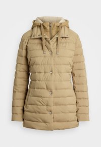 QUILTED HOODED VESTEE PUFFER JACKET - Vinterkappa /-rock - beige