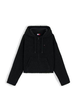 Tommy Jeans, TEDDY FLEECE ZIP-THRU HOODY - Яке от полар - black
