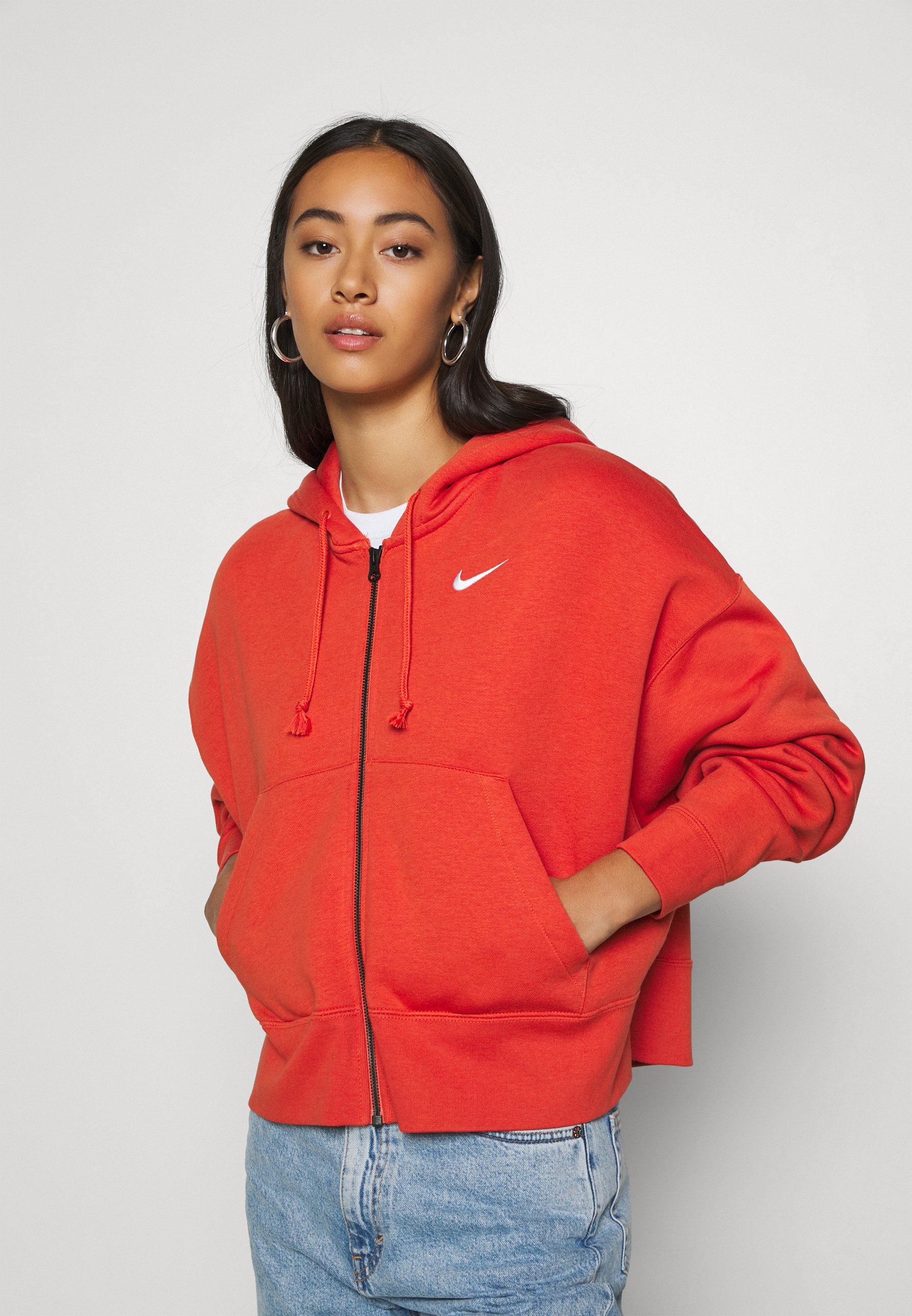 orange zip up hoodie nike