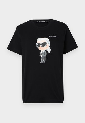 KARL LAGERFELD IKON AQUARELLE - Apdrukāts T-krekls - black