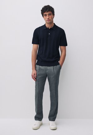 Next, REGULAR FIT RICH POINTELLE STRIPE 2 PACK  - Polo - neutral navy blue