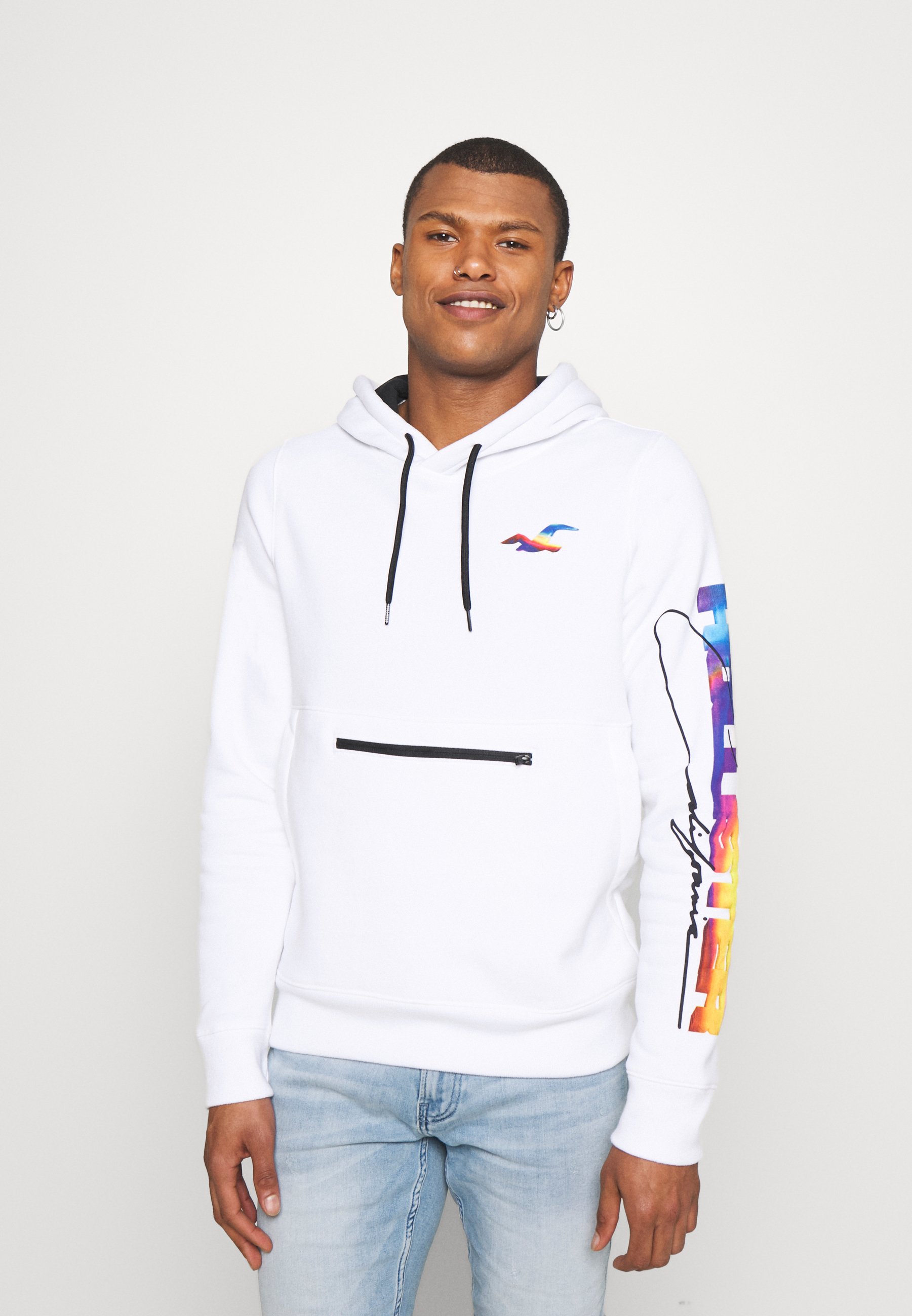 White Hollister Pullover Herren WeiÃƒÂŸ Logo Pullover Hollister