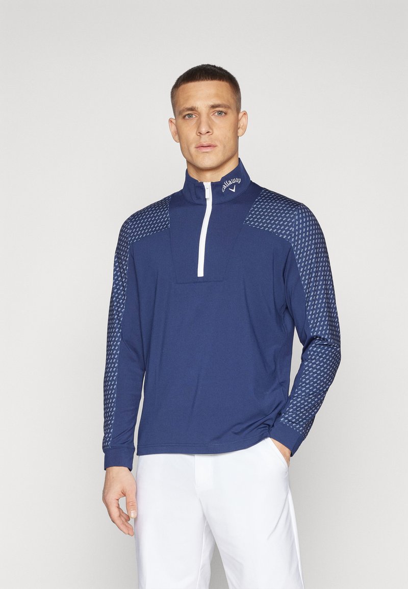 Callaway - CHEV MOTION PRINT PULLOVER - Stickad tröja - peacoat, Förstora