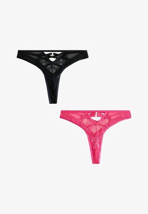 Next, LACE STRAPPY THONGS 2 PACK - Stringid - pink black