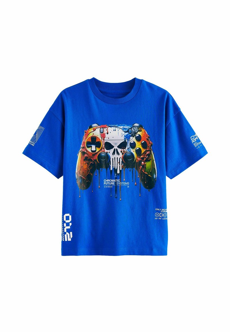 Next RELAXED FIT SHORT SLEEVE GRAPHIC STANDARD - Triko s potiskem - blue skull controller