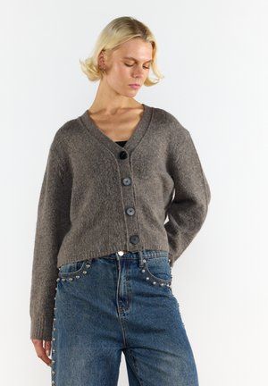 V-NECK LONG SLEEVE  - Gilet - charcoal