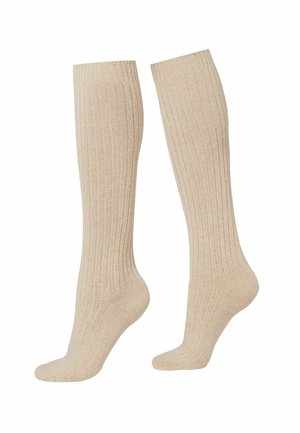 Calzedonia RIBBED LONG - Calcetines hasta la rodilla - grau light natural