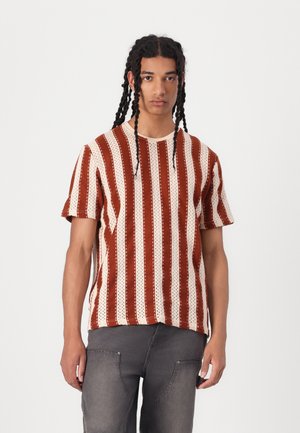 Brave Soul CHARLETON - T-Shirt print - cream/burnt orange