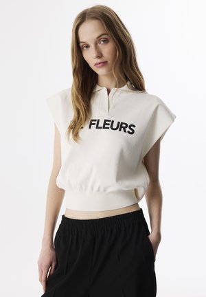 REGULAR FIT SLOGAN - Polo - ecru