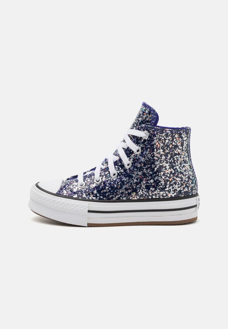 Converse CHUCK TAYLOR ALL STAR LIFT GLITTER UNISEX - Høye joggesko - night indigo/white