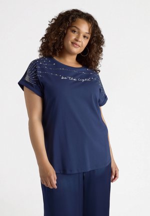ON STRASS E SCRITTA - Print T-shirt - blu