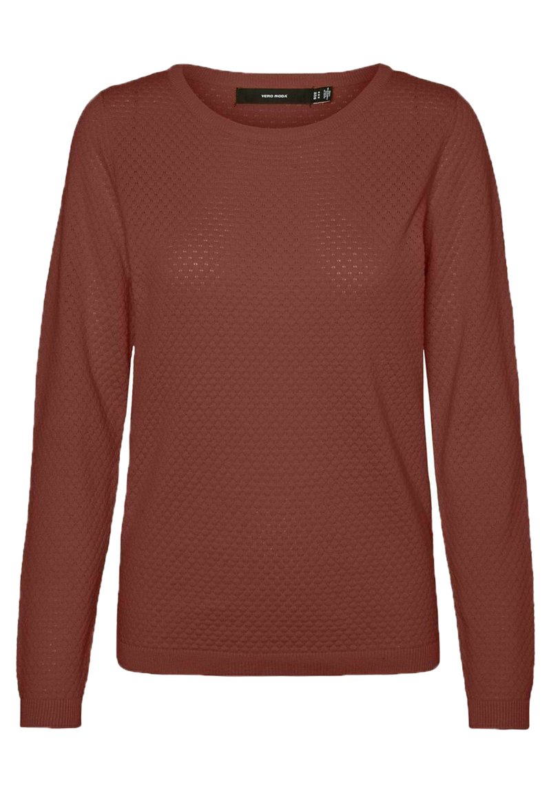 Vero Moda VMCARE STRUCTURE O-NECK - Jumper - henna