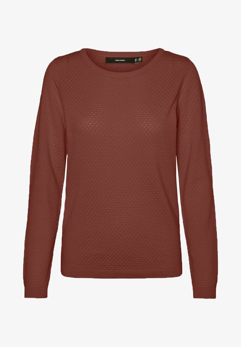Vero Moda VMCARE STRUCTURE O-NECK - Jumper - henna