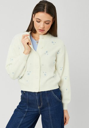 BRODERIE FLEURIE - Gilet - bleu clair