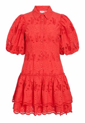 VILA, MINIKLEID VISMILLA KURZÄRMELIGES - Vestido camisero - hibiscus