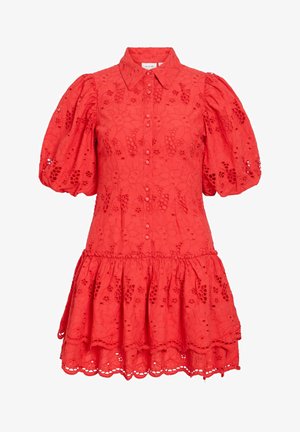 VILA, MINIKLEID VISMILLA KURZÄRMELIGES - Vestido camisero - hibiscus