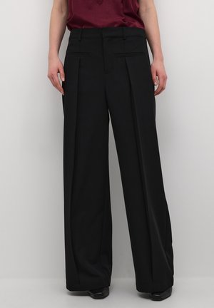 BIT WIDE - Trousers - pitch black