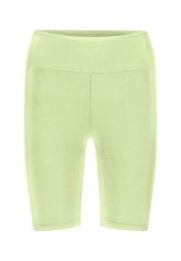 Ljusgröna cykelshorts gjorda av elastisk, mjuk tyg med hög midja och sömlösa sidor. Har en slät yta och inga dekorationer.