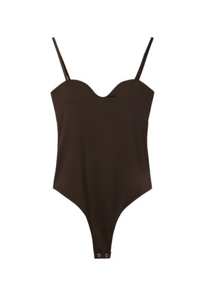 Stradivarius, PADDED CUP BODYSUIT - Débardeur - dark brown