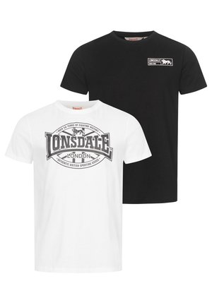 Lonsdale NORMALE PASSFORM DOPPELPACK - Camiseta estampada - black white