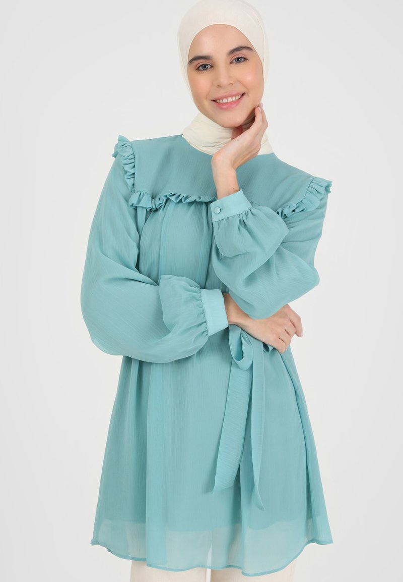 Tunique Tricot Crochet Oscar De La Renta Vert Clair - Neuf Avec étiquettes, Taille XS