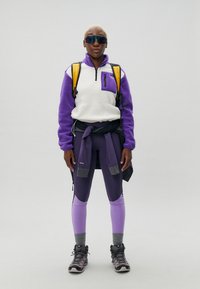 The North Face YUMIORI ¼ ZIP - Felpa in pile - white dune/peak purple/black