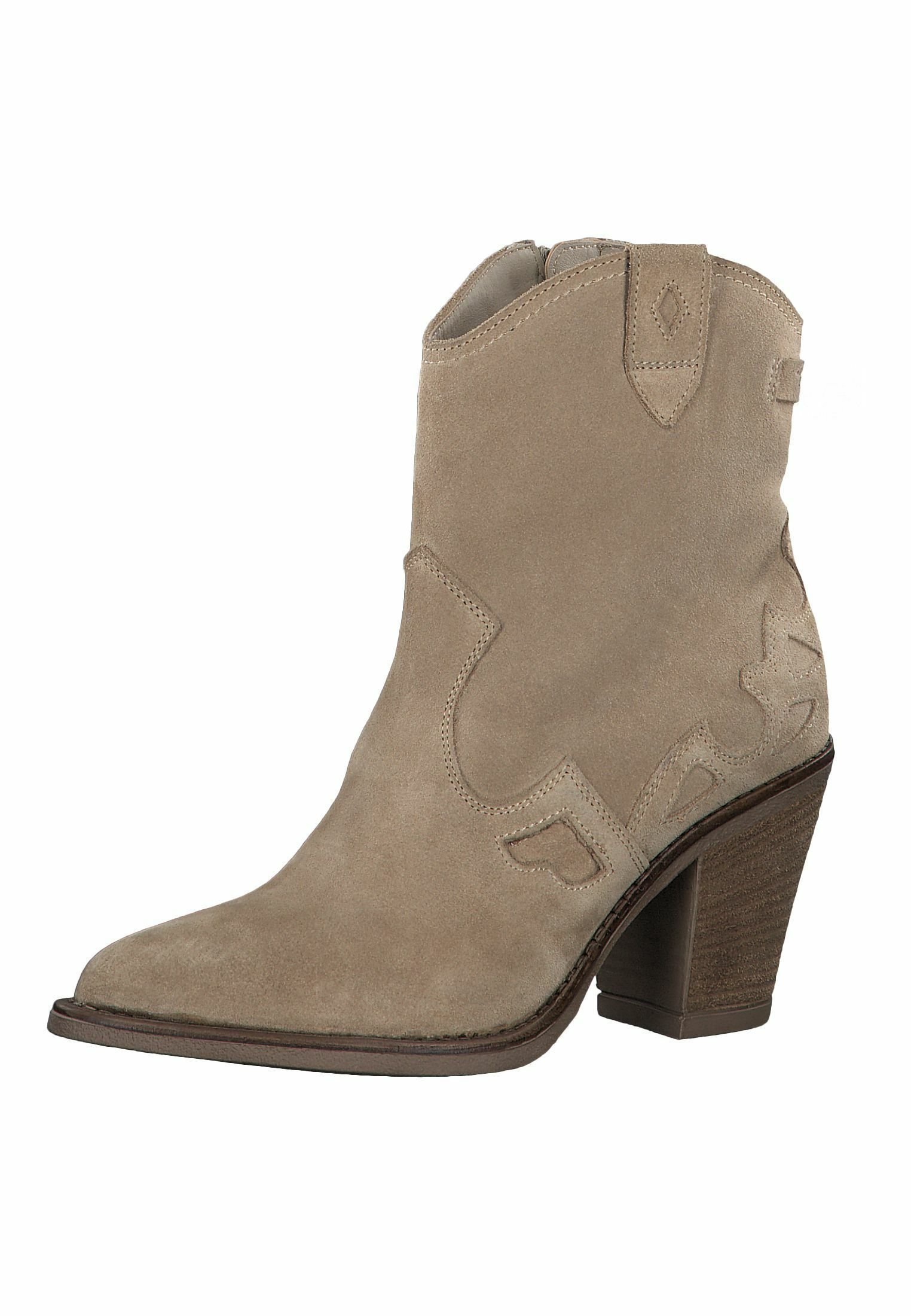 Tamaris Enkellaarsjes met hoge hak - beige suede/Beige - Zalando.nl