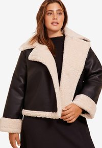 CURVE CONTRAST WRAP AVIATOR STYLE - Kunstlederjacke - black