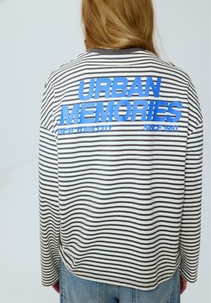 PULL&BEAR, GRAPHIC STRIPED T-SHIRT - T-shirt à manches longues - dark grey