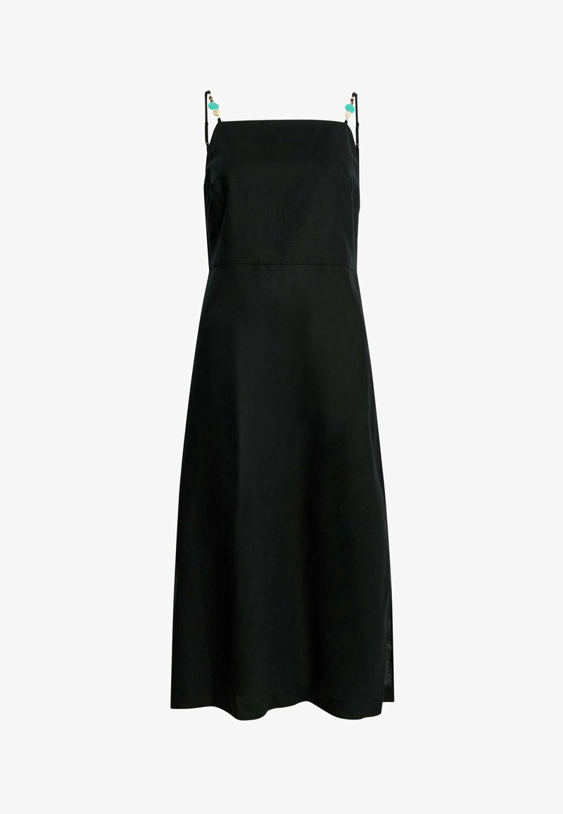 Marks & Spencer LINEN RICH BEADED MIDI SLIP - Day dress - black - Zalando Marks & Spencer LINEN RICH BEADED MIDI SLIP - Day dress - black - Zalando