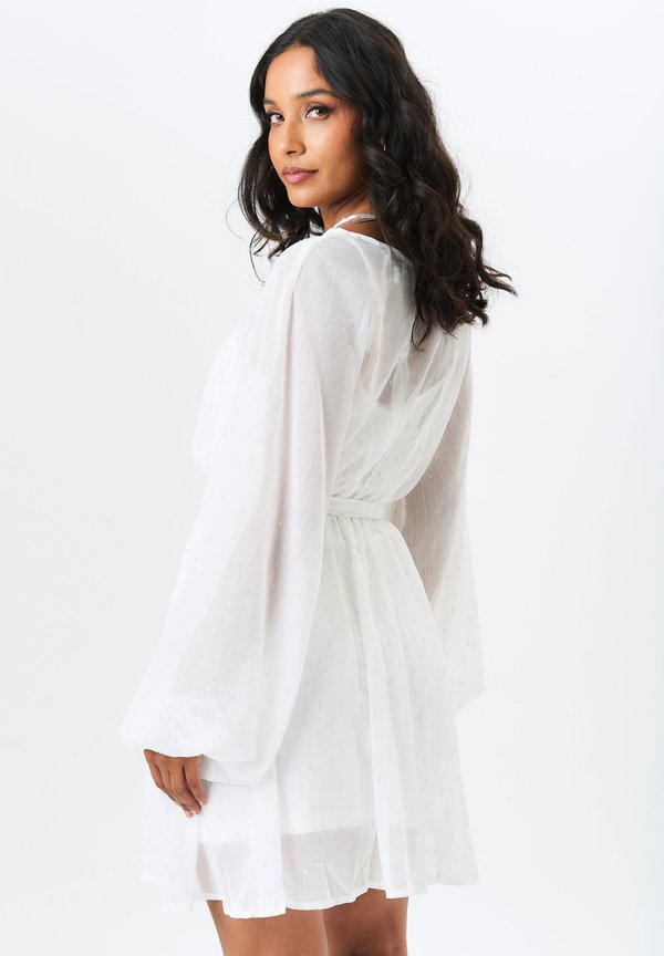 LONG SLEEVE FOIL MINI - Day dress - ivory4
