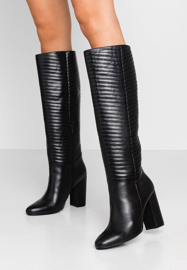 High heeled boots - black