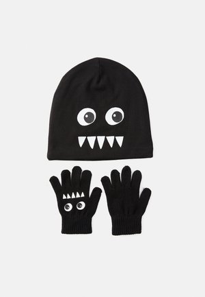 BEANIE AND MAGIC GLOVES GLOW IN THE DARK UNISEX SET - Bonnet - black