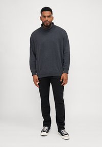 Jack & Jones JJEBASIC ROLL NECK  - Vesta - dark grey melange