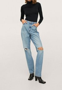 Mango Langarmshirt - black