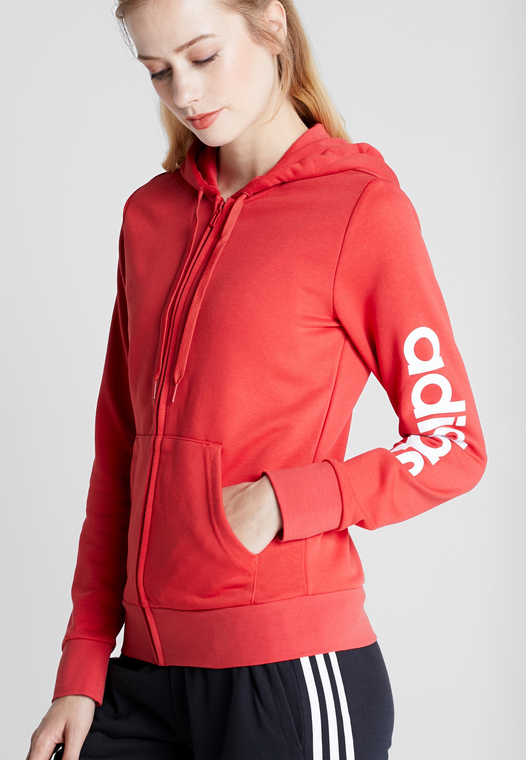 adidas Performance Sweatjacke glored Zalando.at adidas Essentials Linear Sweatjacke Jungen Rot, Weiß