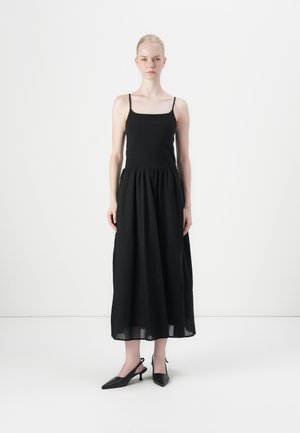 MIXED MEDIA TANK MAXI DRESS - Maxikjole - true black