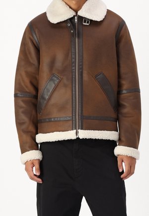 Imitatieleren jas - brown